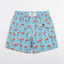 KIDS SWIM SHORTS KIDS FLAMINGOS in color BLUE - Detail shot