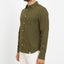 SHIRT L/S SOFT SHIRT LINEN in color ARMY - Back shot
