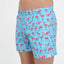 SWIM SHORTS FLAMINGOS in color BLUE - Back shot